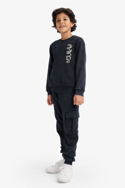 Boy Printed Sweatshirt Sweatpants 2 Piece Set