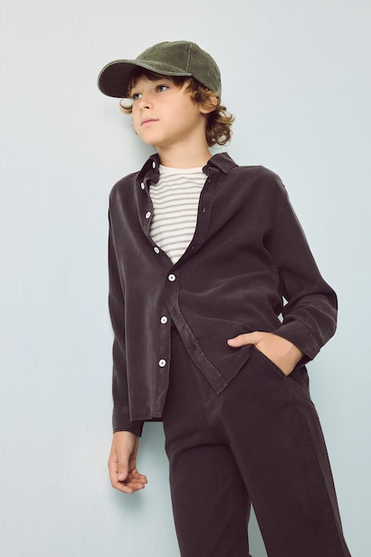 Boy Buttoned Wash Effect Shirt