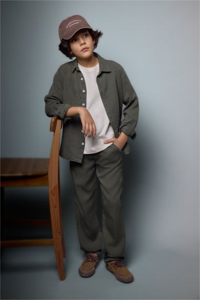 Akışkan Kumaş Gömlek Erkek Çocuk