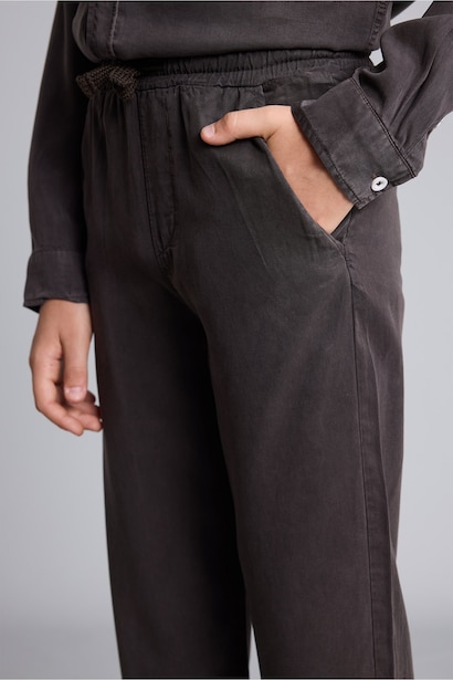 Boy Regular Fit Straight Leg Flowy Fabric Trousers