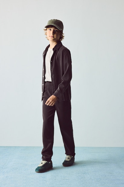 Boy Regular Fit Straight Leg Flowy Fabric Trousers
