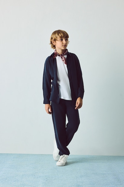 Boy Regular Fit Straight Leg Flowy Fabric Trousers