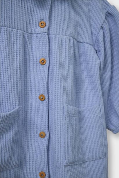 فستان بناتي مخمل قصة عادية كم طويل