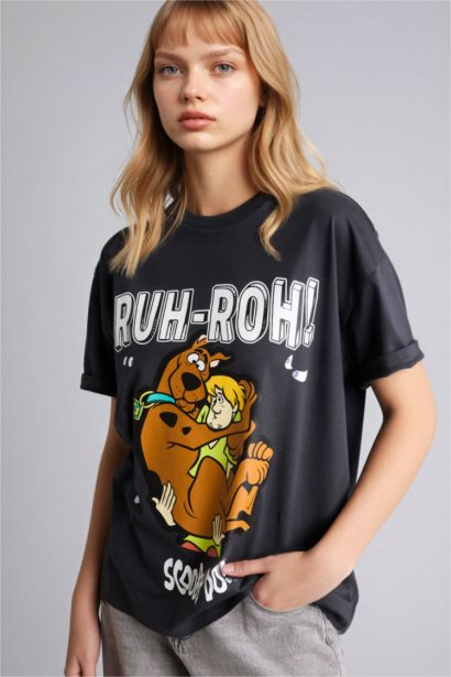 Футболка Scooby Doo оверсайз с круглым вырезом принтом и коротким рукавом