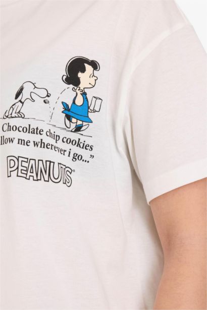 Snoopy Oversize дөңгелек жағалы баспалы қысқа жеңді футболка