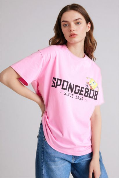 SpongeBob Crew Neck Printed Oversize T-Shirt