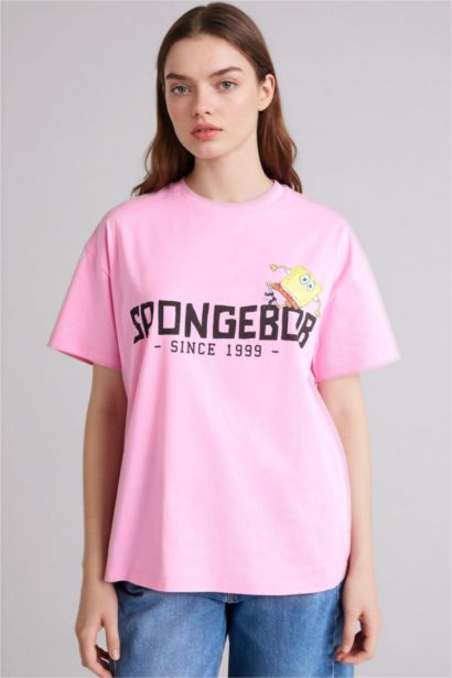 SpongeBob Crew Neck Printed Oversize T-Shirt