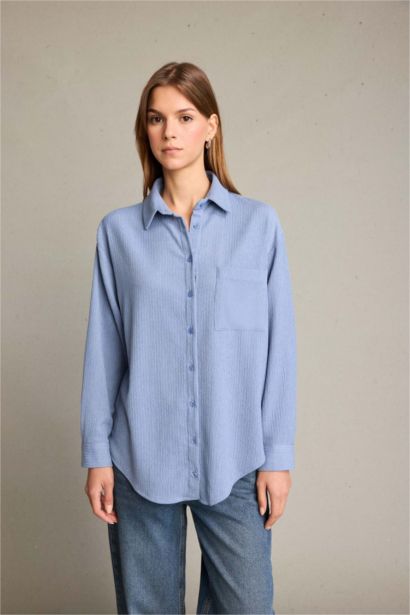 قميص قصة عادية ردن طويل