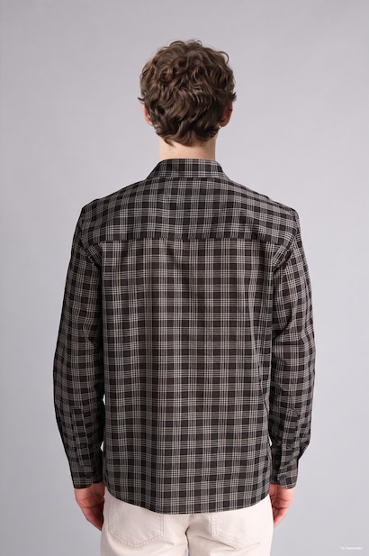 Regular Fit Polo Collar Voile Long Sleeve Shirt