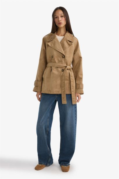 معطف ترانش كوت جوخ قصة عادية بياخة سموكين بحزام