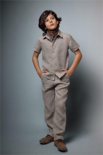 بنطرون ولادي كتان قصة عادية برجل عادي بجيب