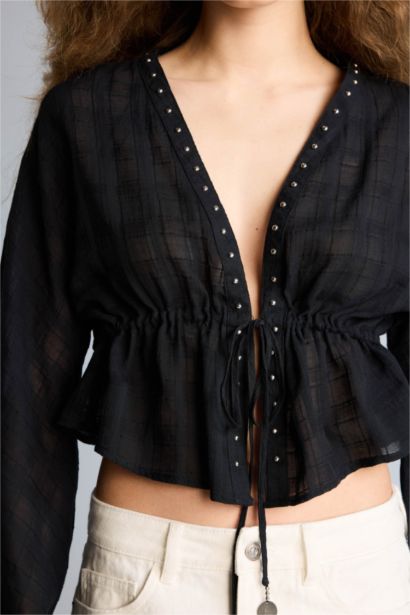 Regular Fit V-Neck Coool Long Sleeve Blouse