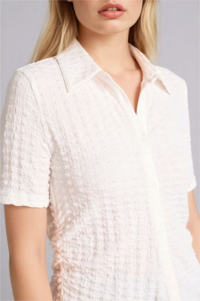 Рубашка с коротким рукавом приталенного кроя креп для женщин Coool