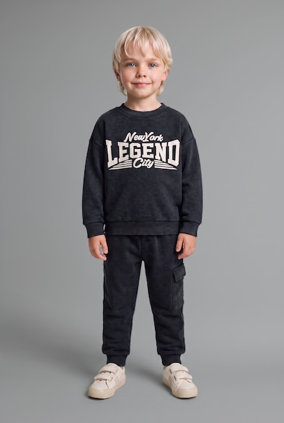Baby Boy Slogan Printed 2 Piece Set