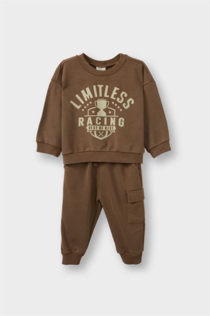 2 piece Regular Fit Crew Neck Slogan Set