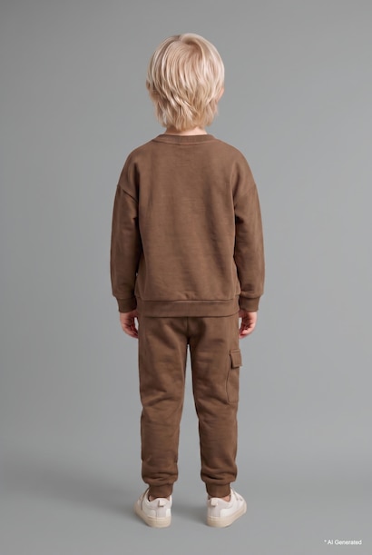 2'li Takım Baskılı Sweatshirt Eşofman Altı Erkek Bebek