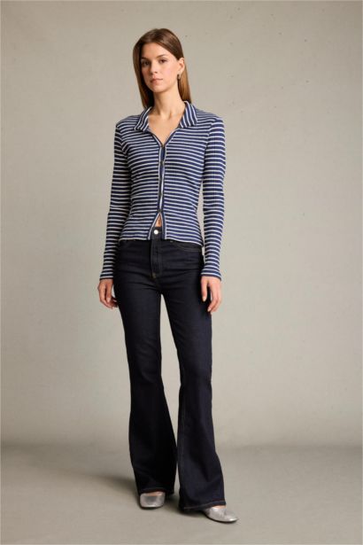 قميص بولو نص ردن بياقة مستديرة