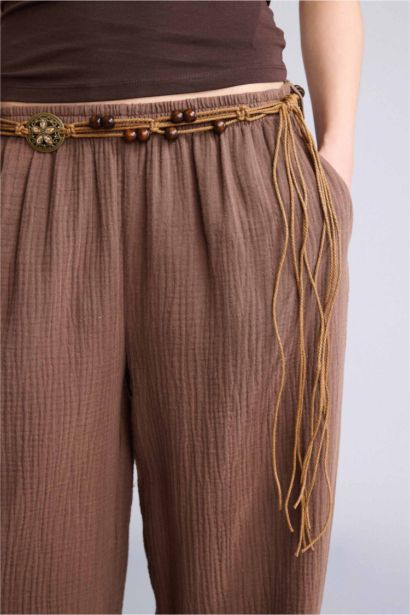 Муслиновые брюки Wide Leg стандартной длины с нормальной посадкой и деталью кармана