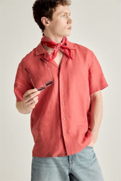 Regular Fit Linen Short Sleeve Shirt