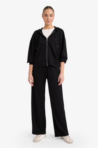 Boxy Fit Zip-Up Hoodie