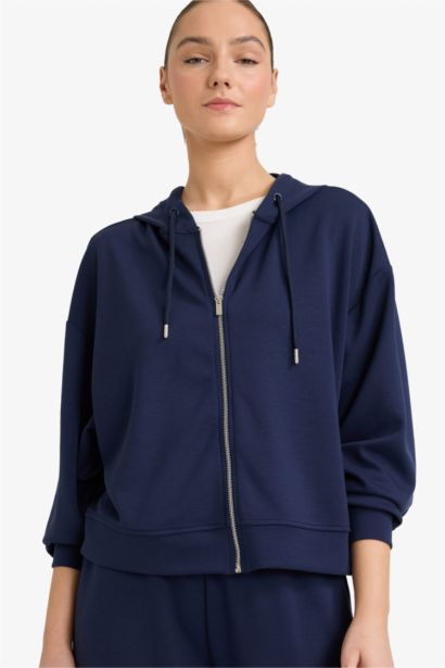 Boxy Fit Zip Up Hoodie