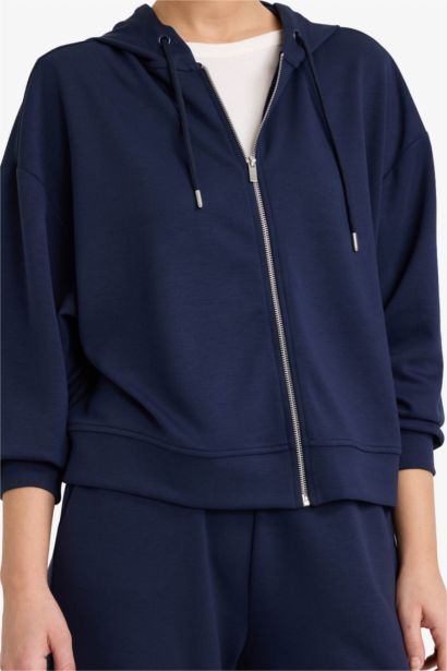 Boxy Fit Zip Up Hoodie