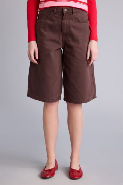 Орташа белді тік балақ габардин бермуд