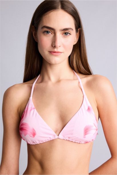 Regular Fit Çiçek Desenli Bikini Üstü