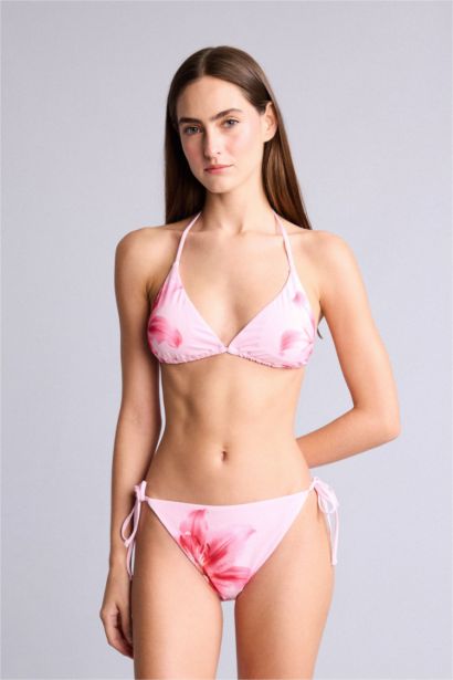 Regular Fit Çiçek Desenli Bikini Üstü