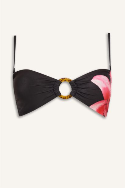 Regular Fit Çiçek Desenli Bikini Üstü