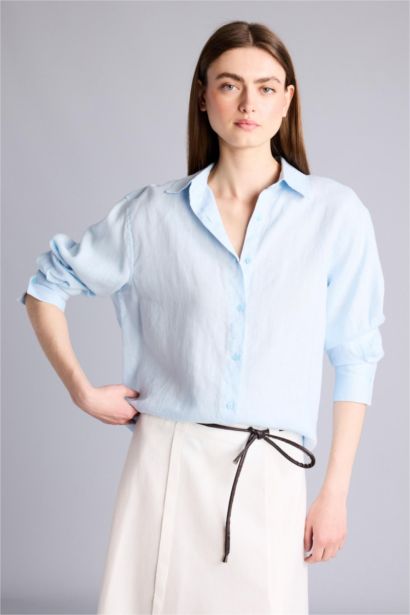 Oversize Fit linen Long Sleeve Shirt