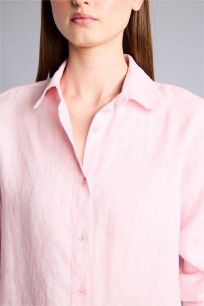Oversize Fit linen Long Sleeve Shirt