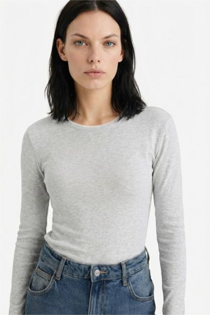 Slim Fit Crew Neck Ribbed T-Shirt