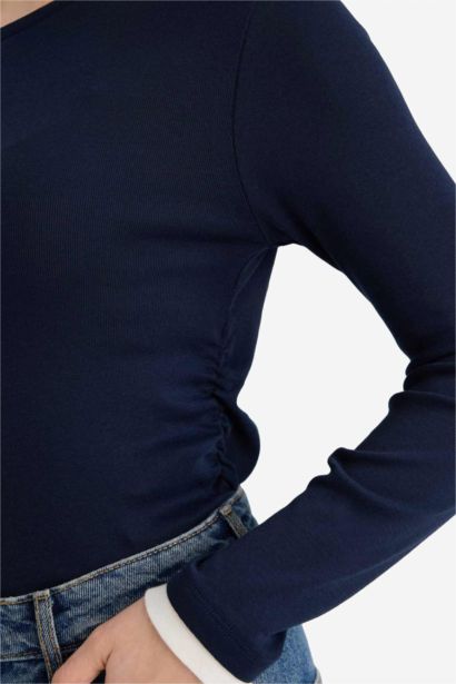 Slim Fit Ribbed Long Sleeve T-Shirt