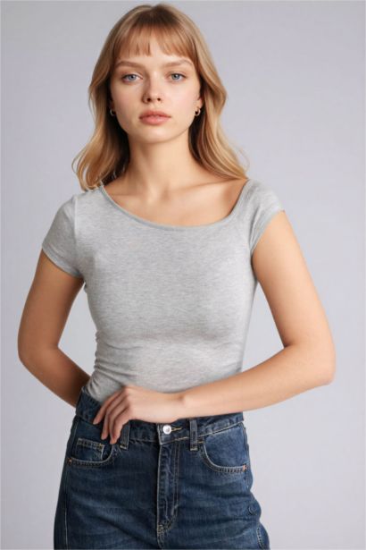 Футболка Fitted из модала с коротким рукавом