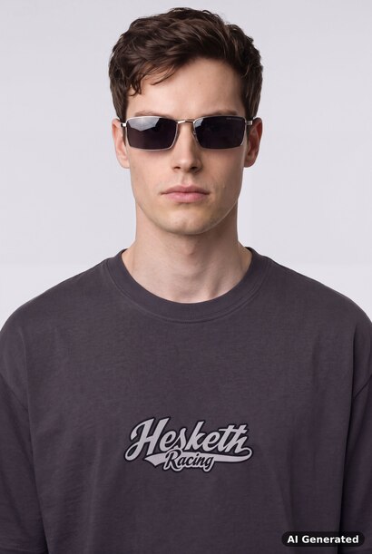 Man Rectangular Metal Sunglasses