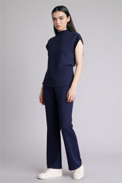 Slim Fit Half Turtleneck Pique Short Sleeve T-Shirt