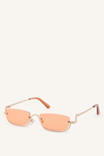 Woman Oval Metal Sunglasses