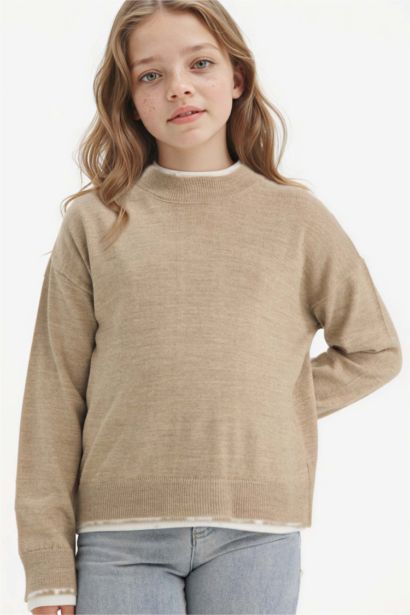 Girl Regular Fit Crew Neck Pullover