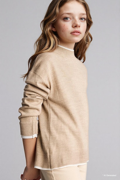 Girl Regular Fit Crew Neck Pullover