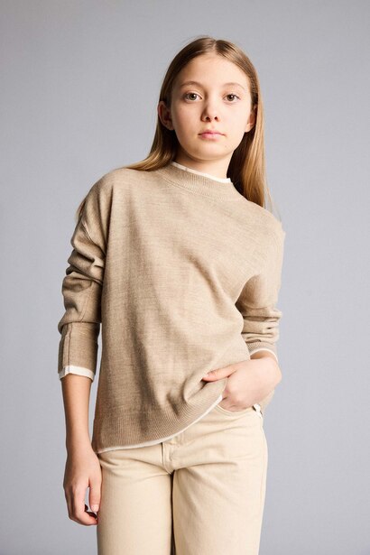 Girl Regular Fit Crew Neck Pullover