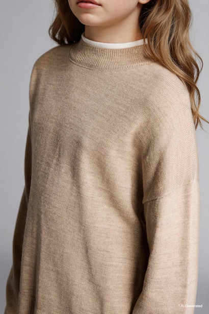 Girl Regular Fit Crew Neck Pullover