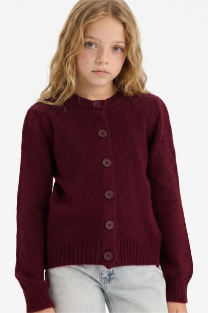 Girl Buttoned Knit Cardigan