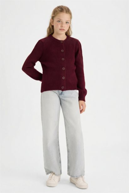 Girl Buttoned Knit Cardigan