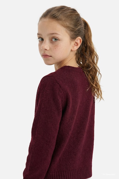 Girl Buttoned Knit Cardigan