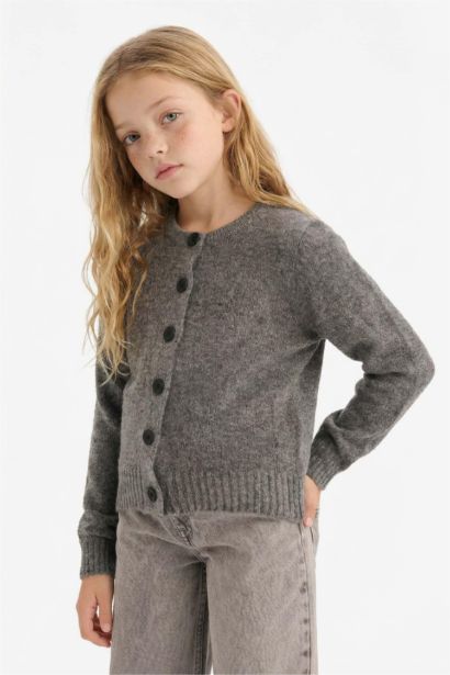 Girl Buttoned Knit Cardigan