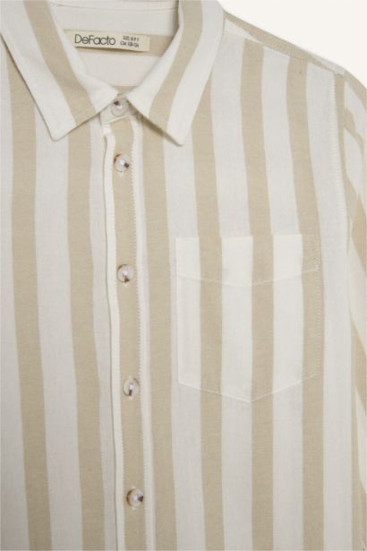 Chemise rayée à manches longues Coupe régulière pour garçon