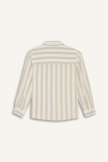 Chemise rayée à manches longues Coupe régulière pour garçon