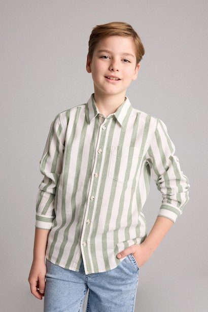 Boy Regular Fit Printed Long Sleeve Shirt