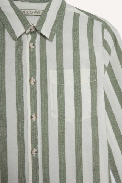 Chemise rayée à manches longues Coupe régulière pour garçon